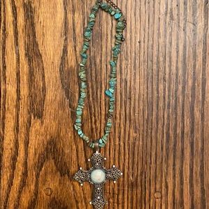 Turquoise cross necklace